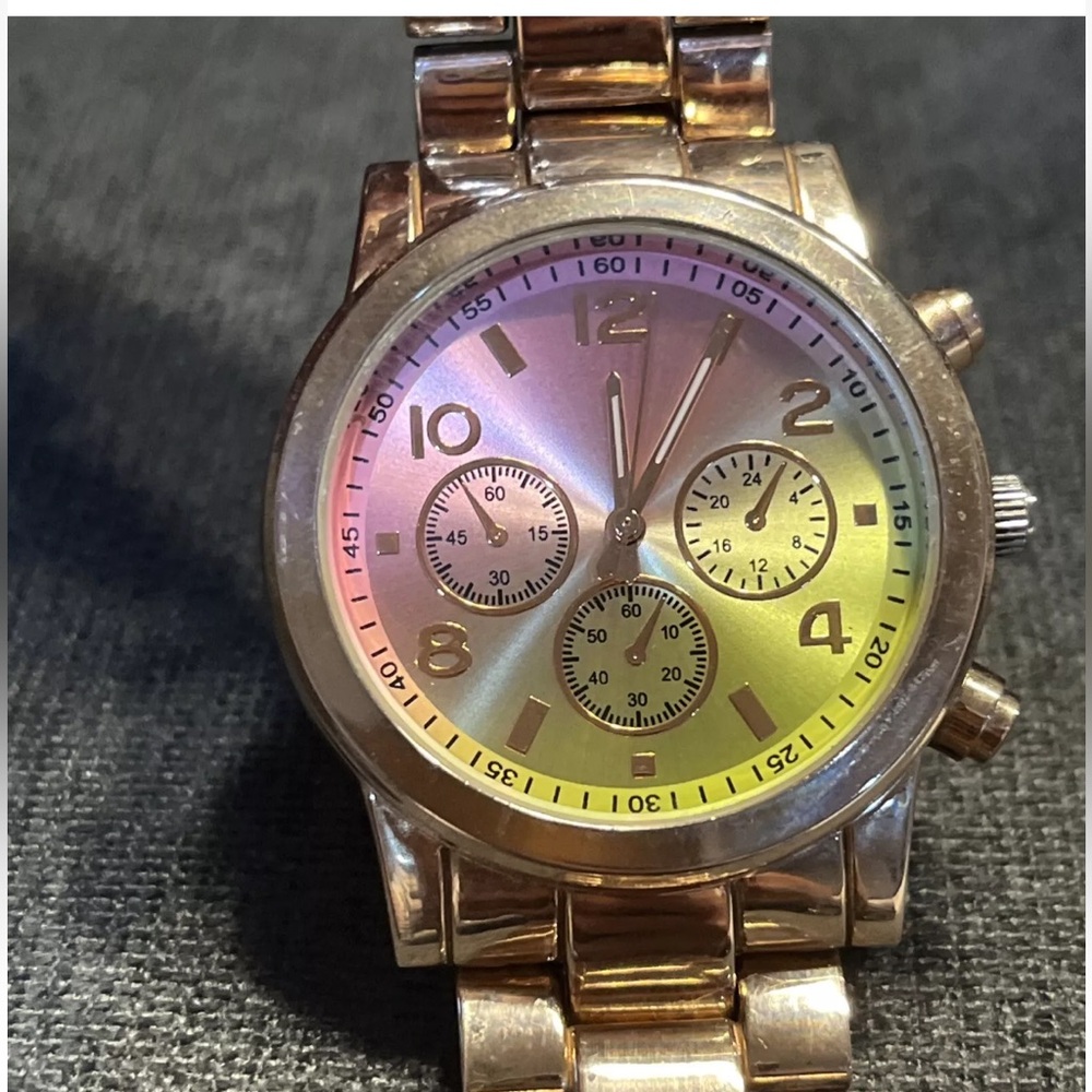 FMD FMDX343 Rose Gold Tone Quartz Analog Women's Watch Sz. 6 1/2-7 New Battery